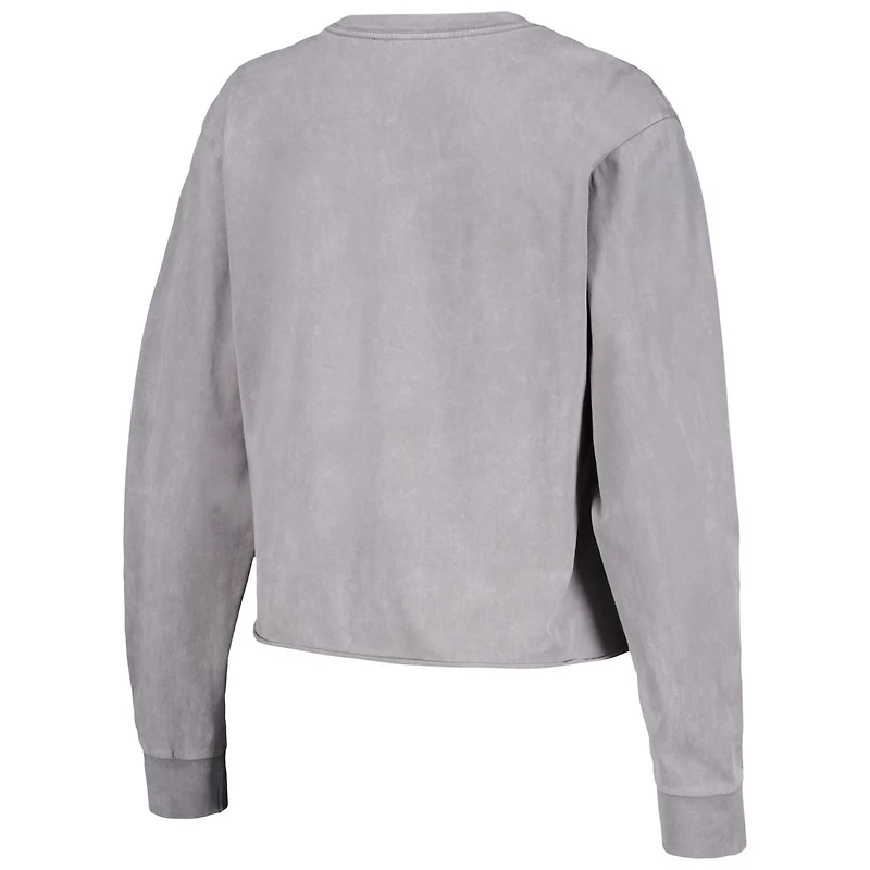 The Wild Collective Los Angeles Lakers Band Cropped Long Sleeve T-Shirt