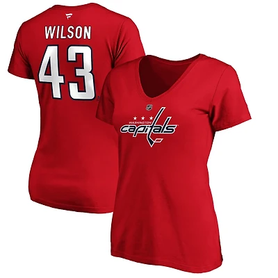 Tom Wilson Washington Capitals Authentic Stack Name and Number V-Neck T-Shirt