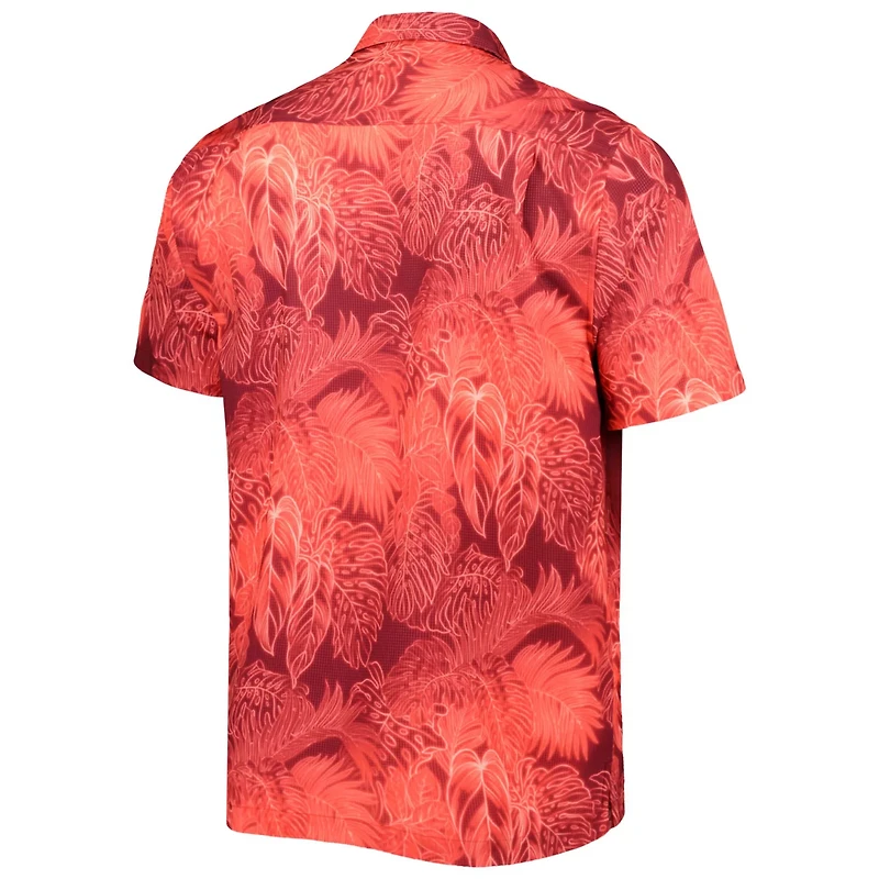 Tommy Bahama Oklahoma Sooners Big  Tall Coast Luminescent Fronds IslandZone Button-Up Camp Shirt