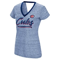 Touch Chicago Cubs Halftime Back Wrap Top V-Neck T-Shirt