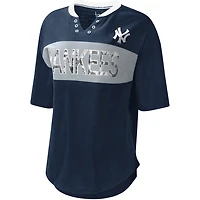 Touch /Gray New York Yankees Lead Off Notch Neck T-Shirt