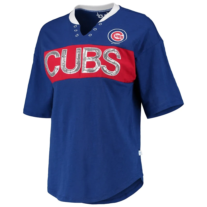 Touch Red Chicago Cubs Lead Off Notch Neck T-Shirt