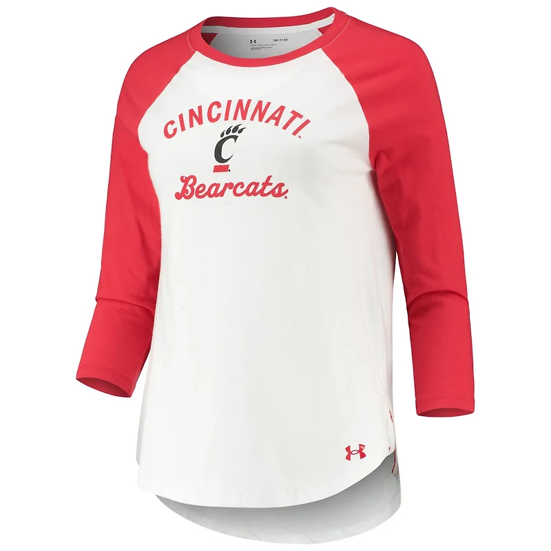 Under Armour /Red Cincinnati Bearcats Baseball Raglan 3/4 Sleeve T-Shirt