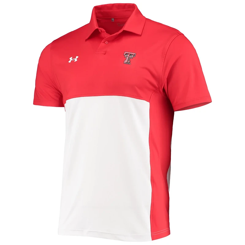 Under Armour /White Texas Tech Raiders 2022 Blocked Coaches Performance Polo