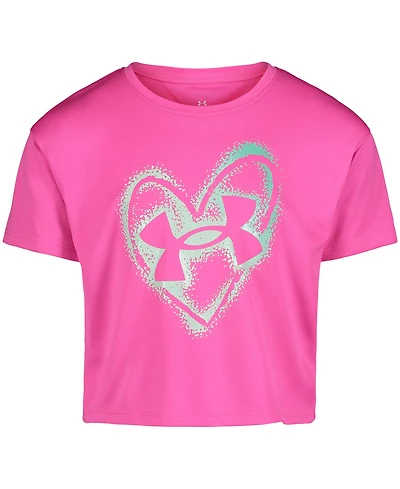 Under Armour Girl's Spray Heart Short Sleeve T-Shirt