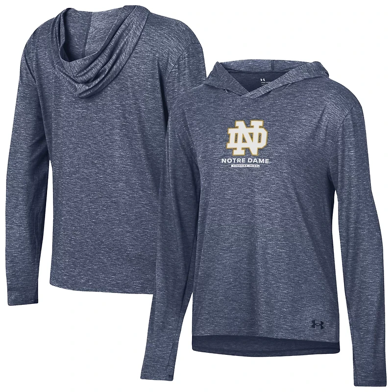 Under Armour Heather Notre Dame Fighting Irish Tri-Blend Breezy Long Sleeve Hoodie T-Shirt
