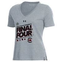 Under Armour Heathered Gray South Carolina Gamecocks 2022 NCAA Basketball Tournament March Madness Final Four Regional Champions Locker Room V-Neck T-Shirt