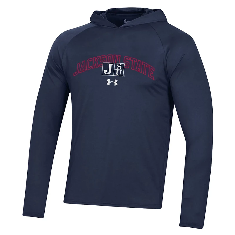 Under Armour Jackson State Tigers 2023 Sideline Tech Hooded Raglan Long Sleeve T-Shirt