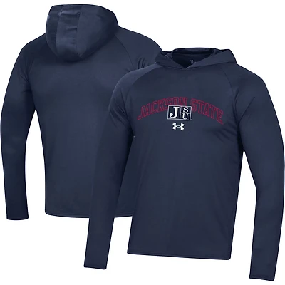 Under Armour Jackson State Tigers 2023 Sideline Tech Hooded Raglan Long Sleeve T-Shirt