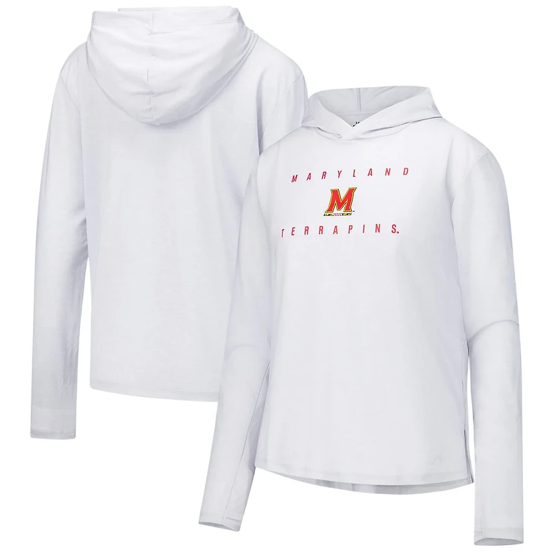 Under Armour Maryland Terrapins Super-Soft Breezy Long Sleeve Tri-Blend Hoodie T-Shirt