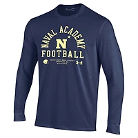Under Armour Midshipmen 2025 Sideline Football Performance Cotton Long Sleeve T-Shirt