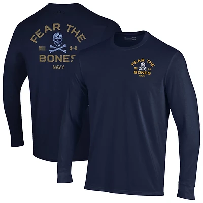 Under Armour Midshipmen Distressed Jolly Rogers Performance Long Sleeve T-Shirt