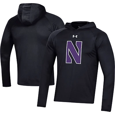 Under Armour Northwestern Wildcats School Logo Raglan Long Sleeve Hoodie Performance T-Shirt