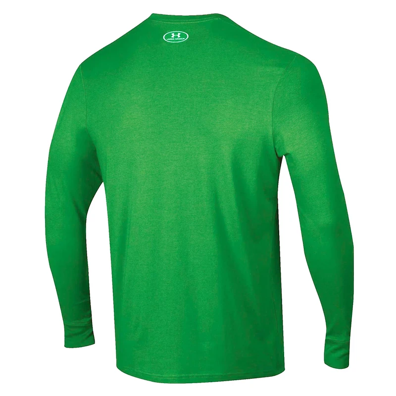 Under Armour Kelly Notre Dame Fighting Irish 2025 Sideline Football Performance Cotton Long Sleeve T-Shirt