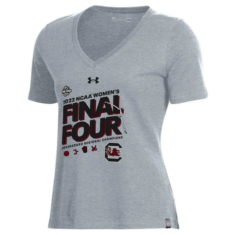 Under Armour South Carolina Gamecocks 2022 NCAA Basketball March Madness Final Four Regional Champs Locker Room V-Neck T-Shirt