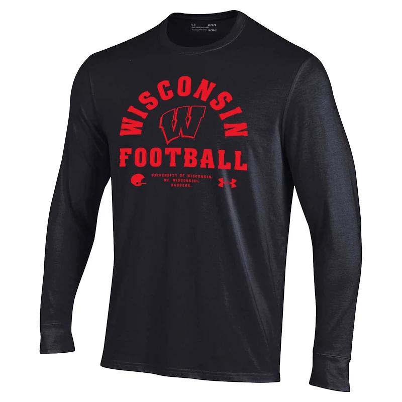 Under Armour Wisconsin Badgers 2025 Sideline Football Performance Cotton Long Sleeve T-Shirt