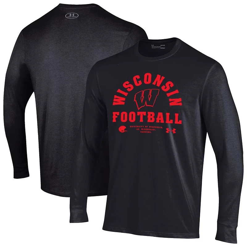 Under Armour Wisconsin Badgers 2025 Sideline Football Performance Cotton Long Sleeve T-Shirt