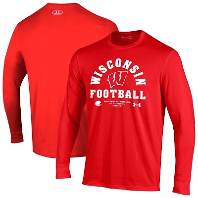Under Armour Wisconsin Badgers 2025 Sideline Football Performance Cotton Long Sleeve T-Shirt