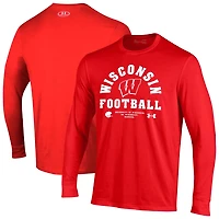 Under Armour Wisconsin Badgers 2025 Sideline Football Performance Cotton Long Sleeve T-Shirt