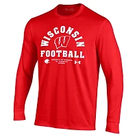 Under Armour Wisconsin Badgers 2025 Sideline Football Performance Cotton Long Sleeve T-Shirt