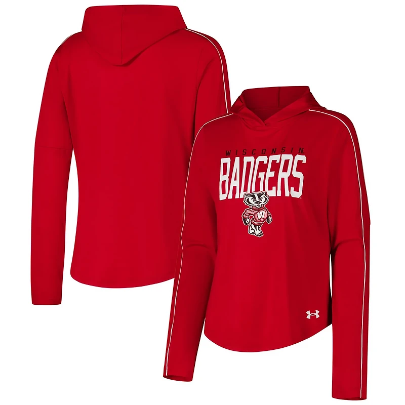 Under Armour Wisconsin Badgers Gameday Knockout Long Sleeve Hooded T-Shirt