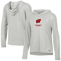Under Armour Wisconsin Badgers Tri-Blend Breezy Long Sleeve Hoodie T-Shirt