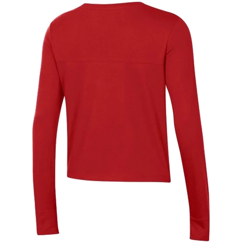 Under Armour Wisconsin Badgers Vault Cropped Long Sleeve T-Shirt