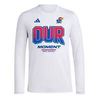 Unisex adidas Kansas Jayhawks 2024 On-Court Bench Our Moment Long Sleeve T-Shirt