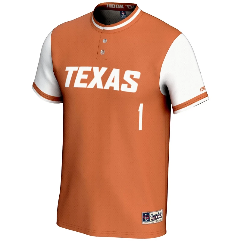 Unisex GameDay Greats 1 Burnt Texas Longhorns Lightweight Softball Jersey