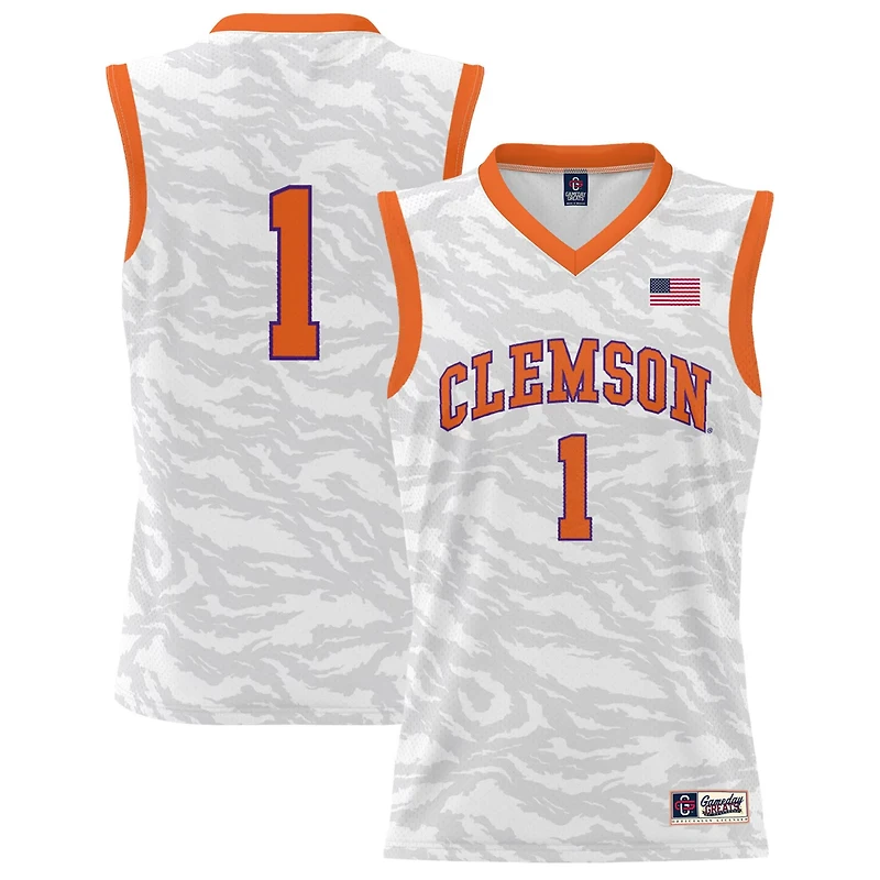 Unisex GameDay Greats 1 Clemson Tigers Lightweight Tiger Print Basketball Jersey