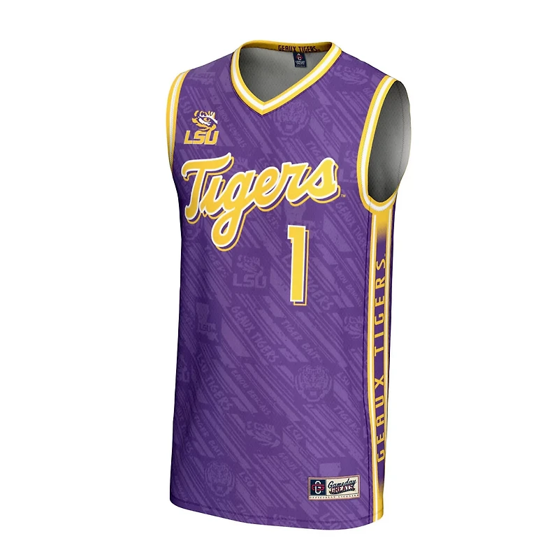 Unisex GameDay Greats 1 LSU Tigers Lightweight Highlight Print Basketball Jersey