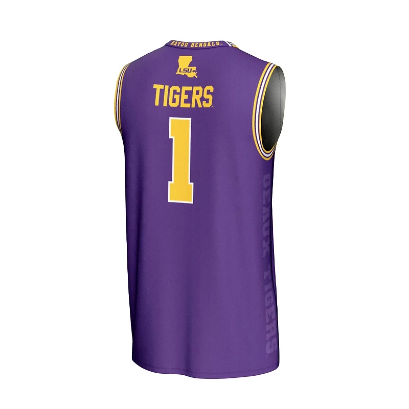 Unisex GameDay Greats 1 LSU Tigers Lightweight Icon Print Basketball Jersey