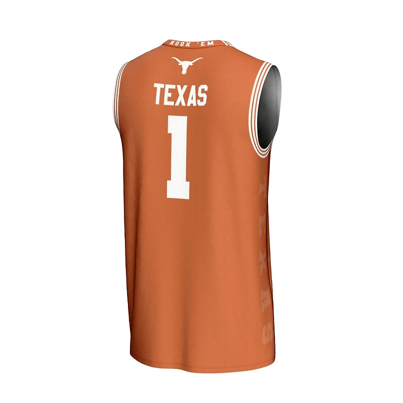 Unisex GameDay Greats 1 Texas Longhorns Lightweight Icon Print Basketball Jersey