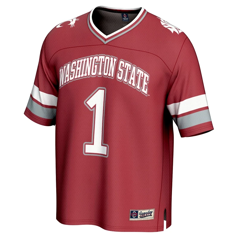Unisex GameDay Greats 1 Washington State Cougars Lightweight Collegiate Football Fashion Jersey