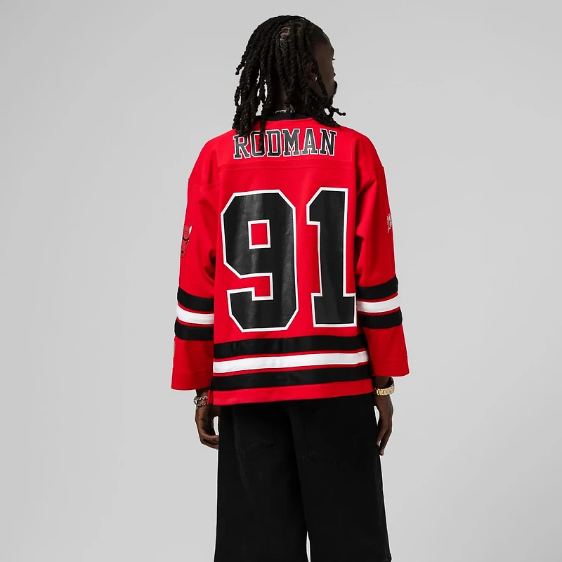 Unisex Mitchell  Ness Dennis Rodman Chicago Bulls Maxxed Out Fashion Hockey Jersey