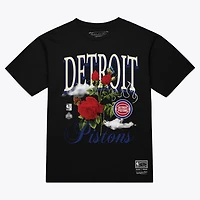 Unisex Mitchell  Ness Detroit Pistons Floral Graphic T-Shirt