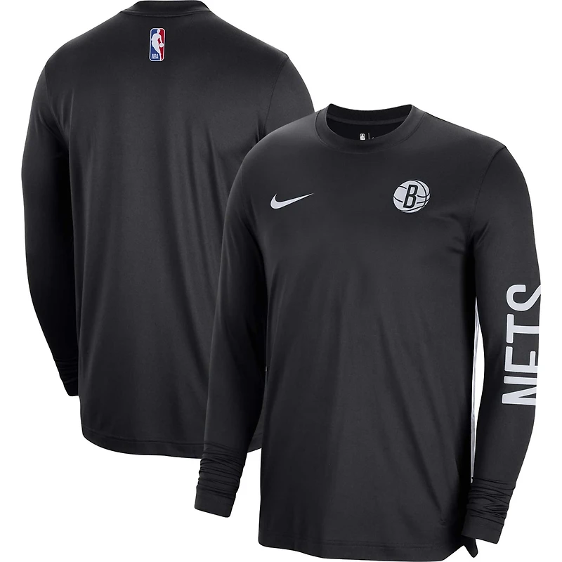 Unisex Nike Brooklyn Nets 2023/24 Authentic Pregame Long Sleeve Shooting Shirt