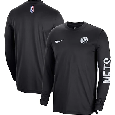 Unisex Nike Brooklyn Nets 2023/24 Authentic Pregame Long Sleeve Shooting Shirt
