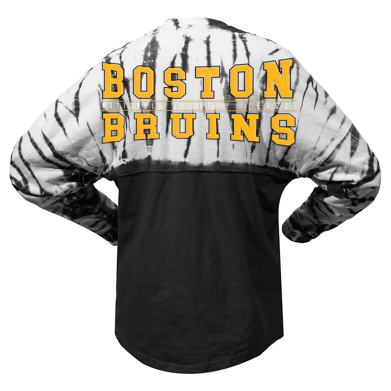 Unisex Spirit Jersey Boston Bruins Crystal Half Dye Long Sleeve T-Shirt