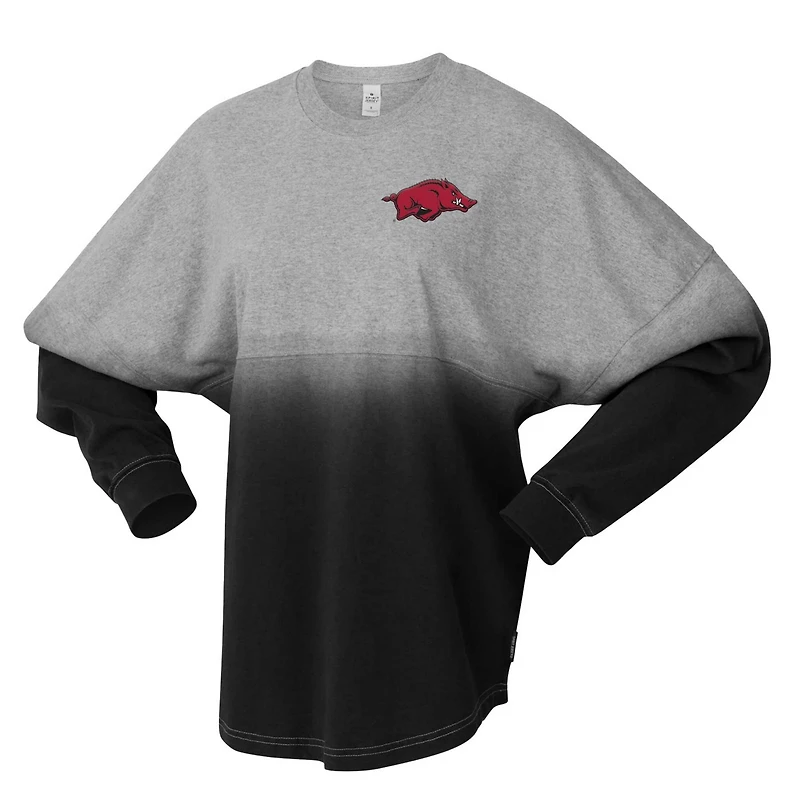 Unisex Spirit Jersey Gray Arkansas Razorbacks Ombre Long Sleeve T-Shirt