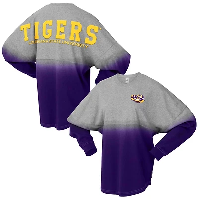 Unisex Spirit Jersey /Gray LSU Tigers Ombre Long Sleeve T-Shirt