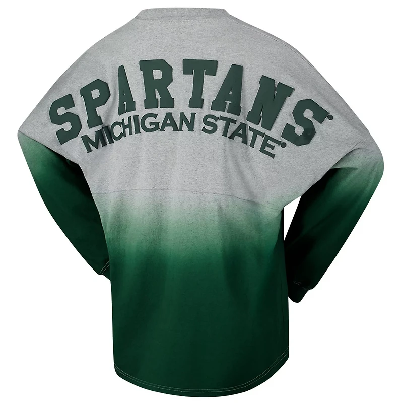 Unisex Spirit Jersey /Gray Michigan State Spartans Ombre Long Sleeve T-Shirt