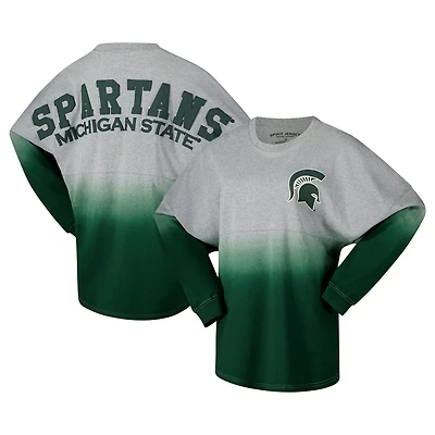 Unisex Spirit Jersey /Gray Michigan State Spartans Ombre Long Sleeve T-Shirt