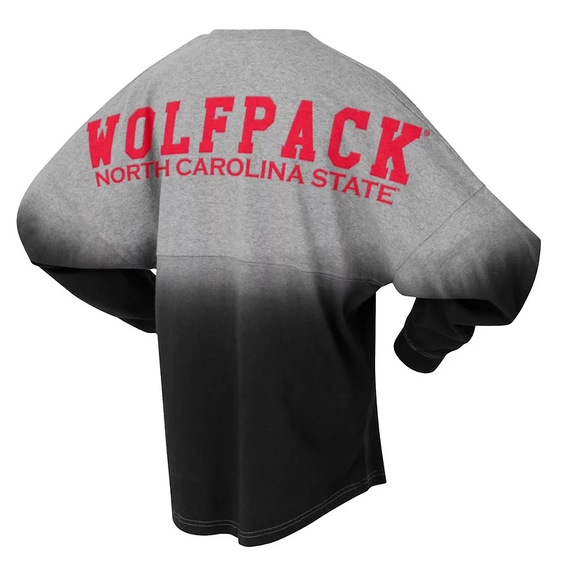 Unisex Spirit Jersey Gray NC State Wolfpack Ombre Long Sleeve T-Shirt