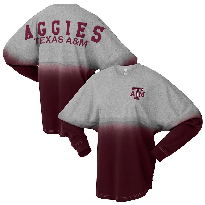 Unisex Spirit Jersey /Gray Texas AM Aggies Ombre Long Sleeve T-Shirt