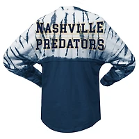 Unisex Spirit Jersey Nashville Predators Crystal Half Dye Long Sleeve T-Shirt