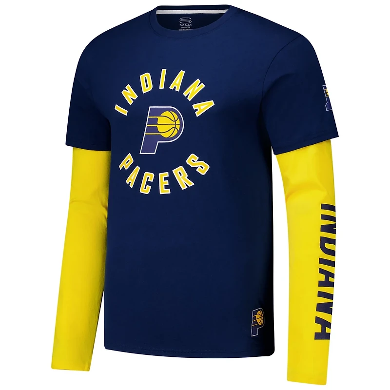 Unisex Stadium Essentials Indiana Pacers Spectator Twofer Long Sleeve T-Shirt