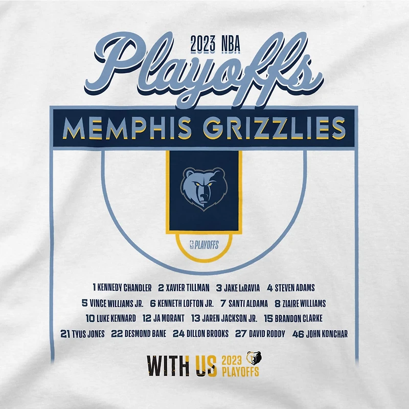 Unisex Stadium Essentials Memphis Grizzlies 2023 NBA Playoffs Roster T-Shirt