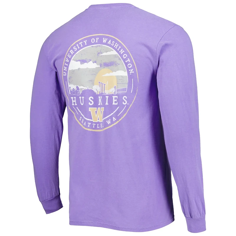 Washington Huskies Circle Campus Scene Long Sleeve T-Shirt