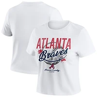 WEAR by Erin Andrews Atlanta Braves Distressed Cropped Baby T-Shirt